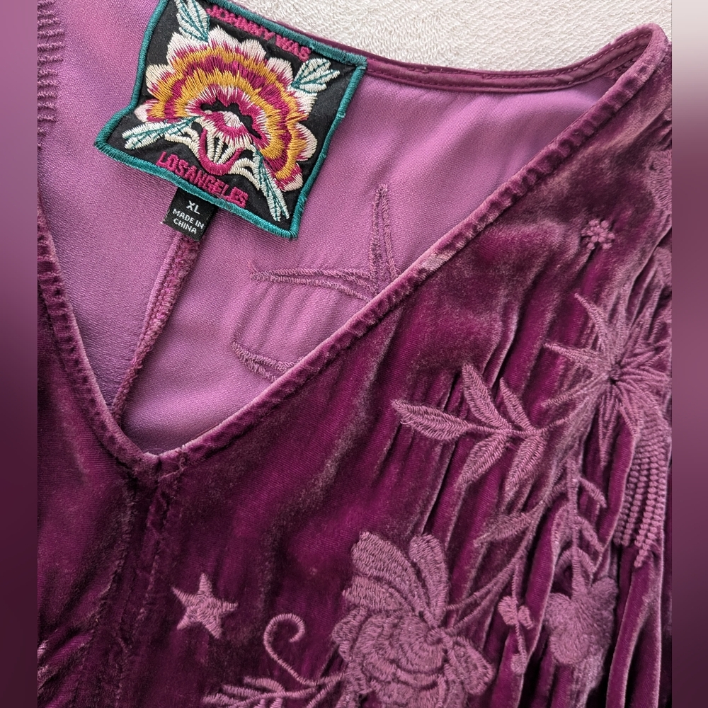 Embroidered Velvet Dress - Picture 2 of 3